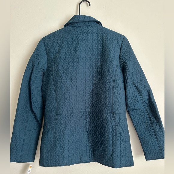 Blue quilted jacket with button front and pockets - Picture 2 of 2